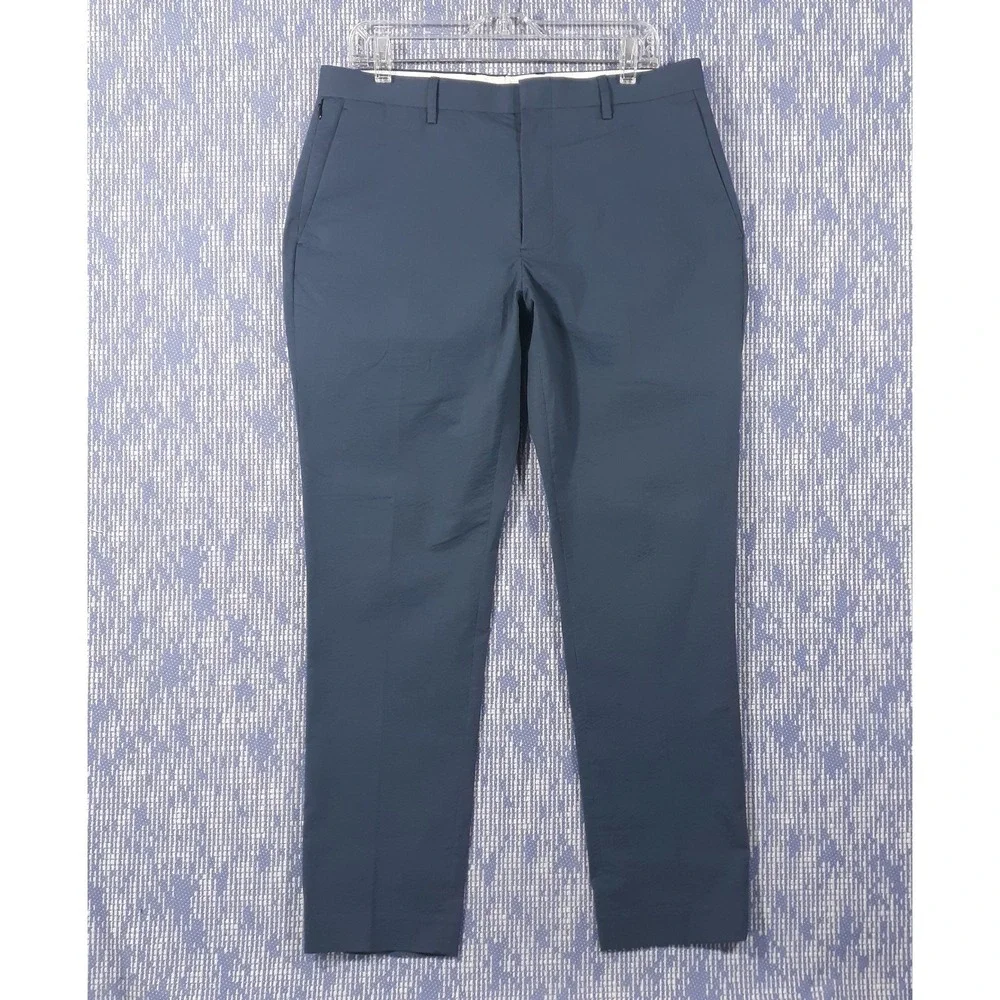 J.CREW Destination Pants Mens 33 x 30 Stretch Straight Performance Seersucker